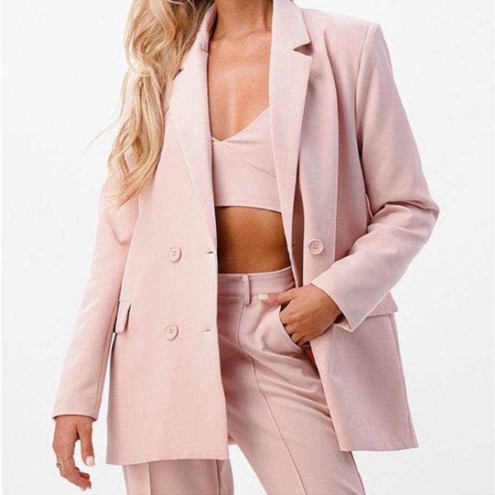 💗 m.n.i Los Angeles Blush Pink Oversized Blazer Jacket – Size S 💗